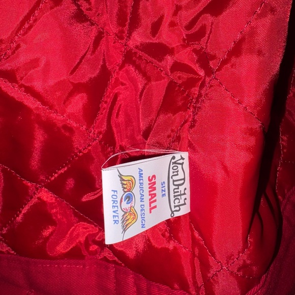 Von Dutch Classic and Vintage Gas Station Jacket in Red - Picture 4 of 5